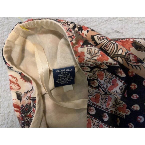 Chaps Skirt Womens Medium Boho Patchwork Paisley Floral Ruffle Hem Midi Multicol - Picture 6 of 9